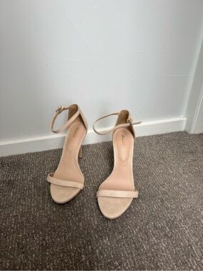 ALDO Beige/Nude Ankle-Strap Stiletto Heels
